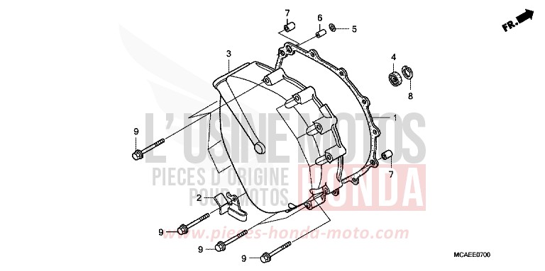 CARTER D'EMBRAYAGE de Gold Wing MAT ALTAIR SILVER METALLIC (NHB38) de 2016